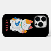 Coques Case-Mate iPhone Maneki Neko White Chat, symbole de bonne chance (Verso (horizontal))