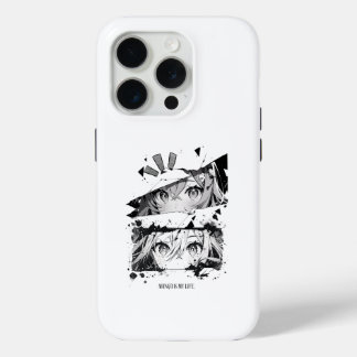 Coque iPhone 15 Pro Manga Est Ma Vie Anime Yeux Glitch Art