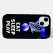 Coques Case-Mate iPhone Mange Sommeil Jouer Basket Bleu Noir (Verso (horizontal))