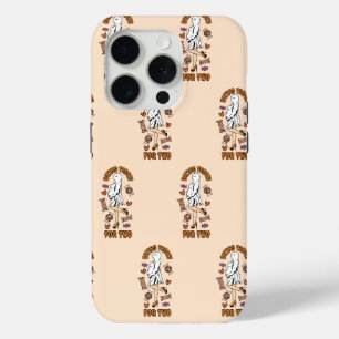 Coque iPhone 15 Pro "Manger des friandises pour deux" Halloween Orange