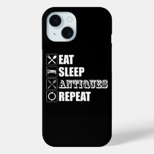 Coque Pour iPhone 15 Manger. Dormir. Antiquités. Recommencer