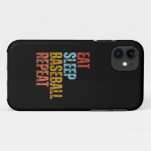 COQUES Case-Mate iPhone MANGER DORMIR BASEBALL RÉPÉTER (Dos (Horizontal))