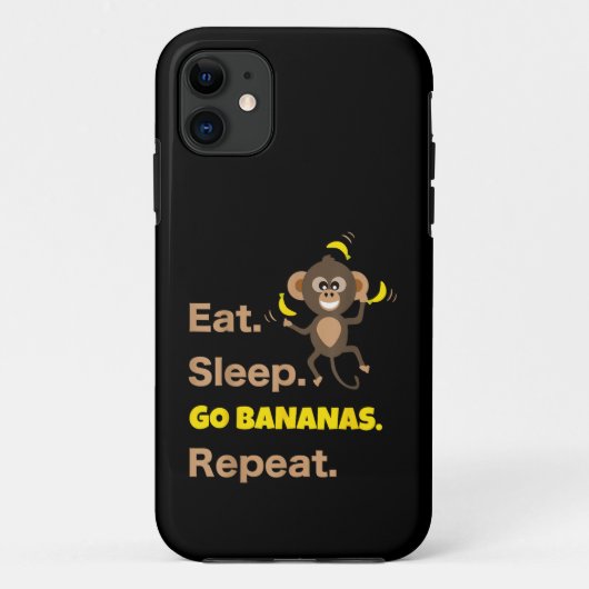 Coques Case-Mate iPhone Manger Dormir Devenir Fous de Bananes Répéter Drôl (Dos)