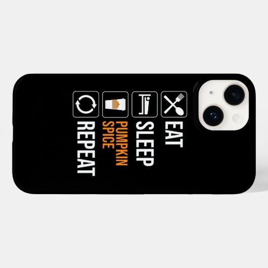 Coques Case-Mate iPhone Manger. Dormir. Épice citrouille. Recommencer (Verso (horizontal))