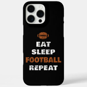 Coques iPhone 16 Pro Max Manger Dormir Football Répéter Amour Football Vint
