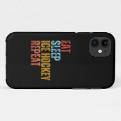 COQUES Case-Mate iPhone MANGER DORMIR HOCKEY SUR GLACE RÉPÉTER (Dos (Horizontal))