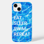 Coques Case-Mate iPhone Manger Sommeil nage Répéter piscine aquatique aqua (Verso)