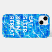 Coques Case-Mate iPhone Manger Sommeil nage Répéter piscine aquatique aqua (Verso (horizontal))