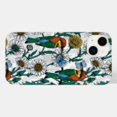 Coques Case-Mate iPhone Mangeurs d'abeilles, papillons bleus et marguerite (Verso (horizontal))