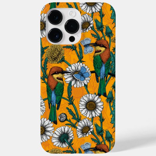 Coques Case-Mate iPhone Mangeurs d'abeilles, papillons bleus et marguerite (Verso)