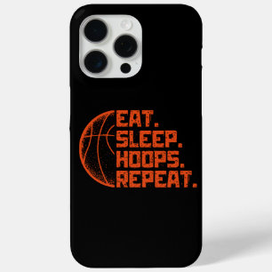 Coque iPhone 15 Pro Max Mangez des cerceaux de sommeil Répéter les citatio