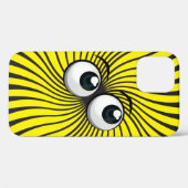 Coques Case-Mate iPhone Mania d'eyeball sur jaune (Verso (horizontal))