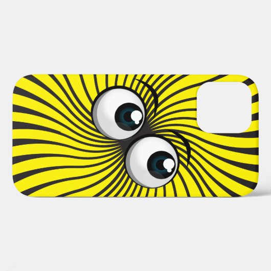 Coques Case-Mate iPhone Mania d'eyeball sur jaune (Verso (horizontal))