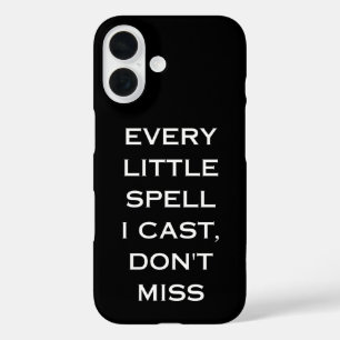 Coques iPhone 16 Manifestation Magique Citation Noire, Design Minim