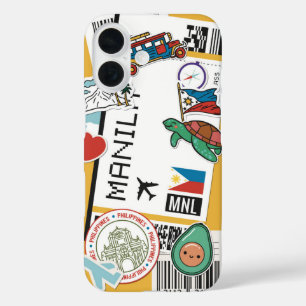 Coques iPhone 16 Manila Adventure - Sticker Boarding Pass