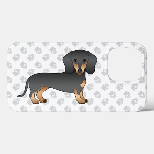 Coques Case-Mate iPhone Manteau court noir et tan Dachshund mignon chien e (Verso (horizontal))