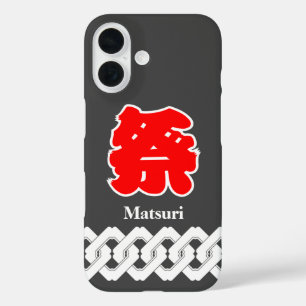 Coques iPhone 16 Manteau noir japonais Matsuri Happi