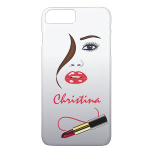 Coque iPhone 8 Plus/7 Plus Maquillage Artiste visage et bâton à lèvres dan