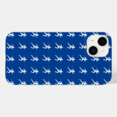 Coques Case-Mate iPhone Marathon Coureurs & Heartbeat Line sur Blue (Verso (horizontal))