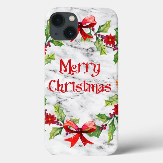 Coques Case-Mate iPhone Marble Christmas Flowers 5 Pattern (Verso)