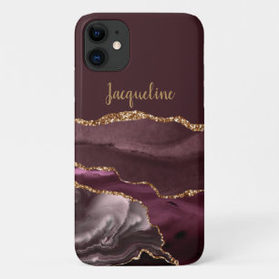 Case-Mate iPhone Case Marble Geode Bourgogne Or Dusty Pink Nom du script