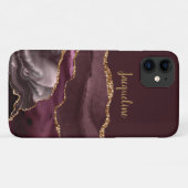 Coques Case-Mate iPhone Marble Geode Bourgogne Or Dusty Pink Nom du script (Dos (Horizontal))