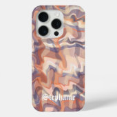 Coques Case-Mate iPhone "Marble tartan mignon nom de script boho terracott (Verso)
