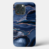 Coques Case-Mate iPhone Marble tendance Marine Blue Agate Geode (Verso)