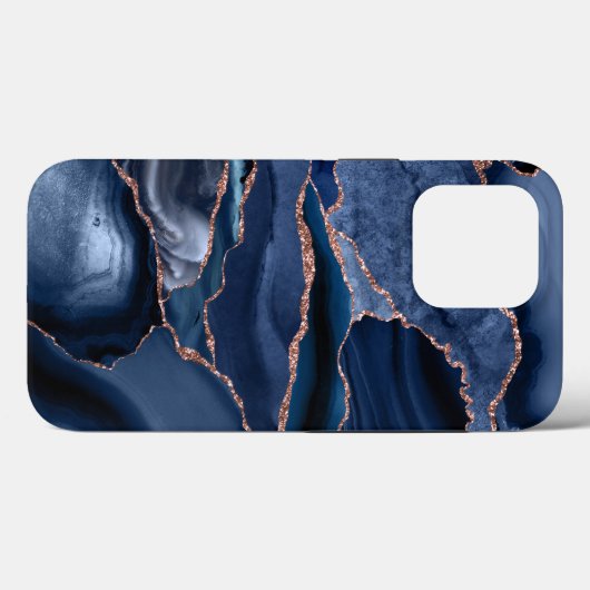 Coques Case-Mate iPhone Marble tendance Marine Blue Agate Geode (Verso (horizontal))