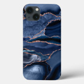 Coques Case-Mate iPhone Marble tendance Marine Blue Agate Geode (Verso)