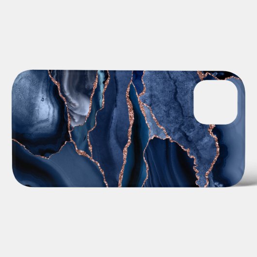 Coques Case-Mate iPhone Marble tendance Marine Blue Agate Geode (Verso (horizontal))