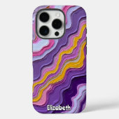Coques Case-Mate iPhone Marbre Abstrait avec accents or (Verso)
