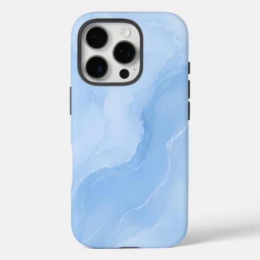 Coques Case-Mate iPhone Marbre Abstrait Bleu Clair Motif (Verso)