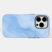 Coques Case-Mate iPhone Marbre Abstrait Bleu Clair Motif (Verso (horizontal))