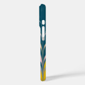 Coques Case-Mate iPhone Marbre Abstrait moderne Ebru Motif Turquoise et ro (Verso / Gauche)