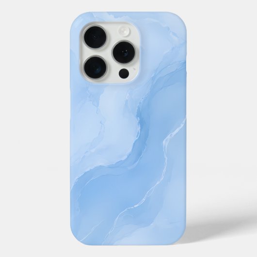 Coques Case-Mate iPhone Marbre Abstrait Motif Bleu Clair (Verso)