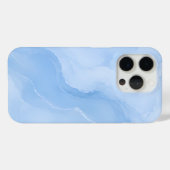 Coques Case-Mate iPhone Marbre Abstrait Motif Bleu Clair (Verso (horizontal))