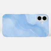 Coques Case-Mate iPhone Marbre Abstrait Motif Bleu Clair (Verso (horizontal))