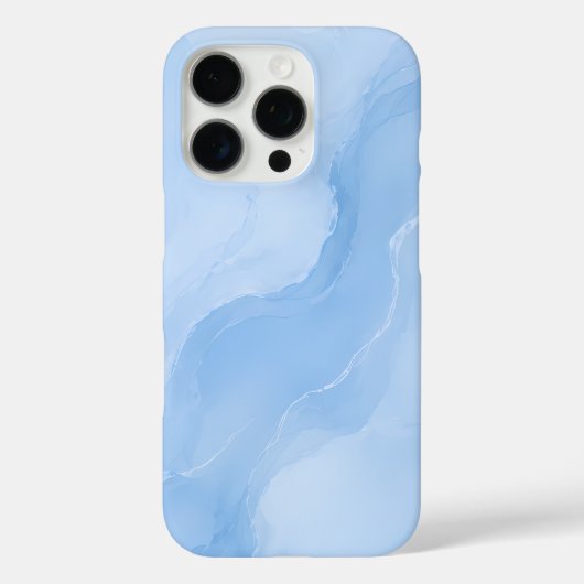 Coques Case-Mate iPhone Marbre Abstrait Motif Bleu Clair (Verso)