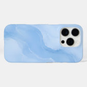 Coques Case-Mate iPhone Marbre Abstrait Motif Bleu Clair (Verso (horizontal))