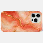 Coques Case-Mate iPhone Marbre Abstrait Rivière Or Corail (Verso (horizontal))