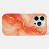 Coques Case-Mate iPhone Marbre Abstrait Rivière Or Corail (Verso (horizontal))