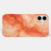 Coques Case-Mate iPhone Marbre Abstrait Rivière Or Corail (Verso (horizontal))