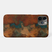 Coques Case-Mate iPhone Marbre abstrait turquoise et rouille (Dos (Horizontal))