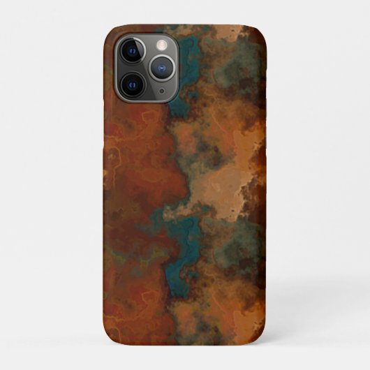 Coques Case-Mate iPhone Marbre abstrait turquoise et rouille (Dos)