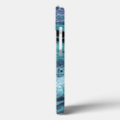 Coques Case-Mate iPhone Marbre Abstrait Turquoise & Noir (Verso / Gauche)