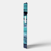 Coques Case-Mate iPhone Marbre Abstrait Turquoise & Noir (Verso / Droite)