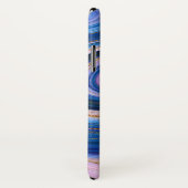 Coques Case-Mate iPhone Marbre Agate Monogramme Or Rose et Bleu (Dos/Droite)