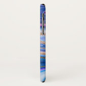 Coques Case-Mate iPhone Marbre Agate Monogramme Or Rose et Bleu (Dos/Gauche)