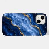 Coques Case-Mate iPhone Marbre Agate Saphir Luxueux (Verso (horizontal))
